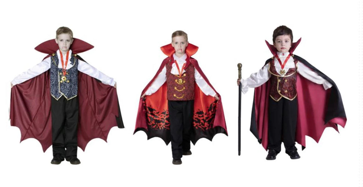 Boys Gothic Vampire Dracula 3 STYLES Halloween Cosplay Dress upCostume