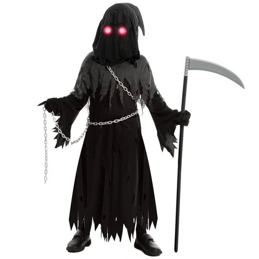 Glowing Eyes Grim Reaper Demon Phantom costume Adult & childs sizes