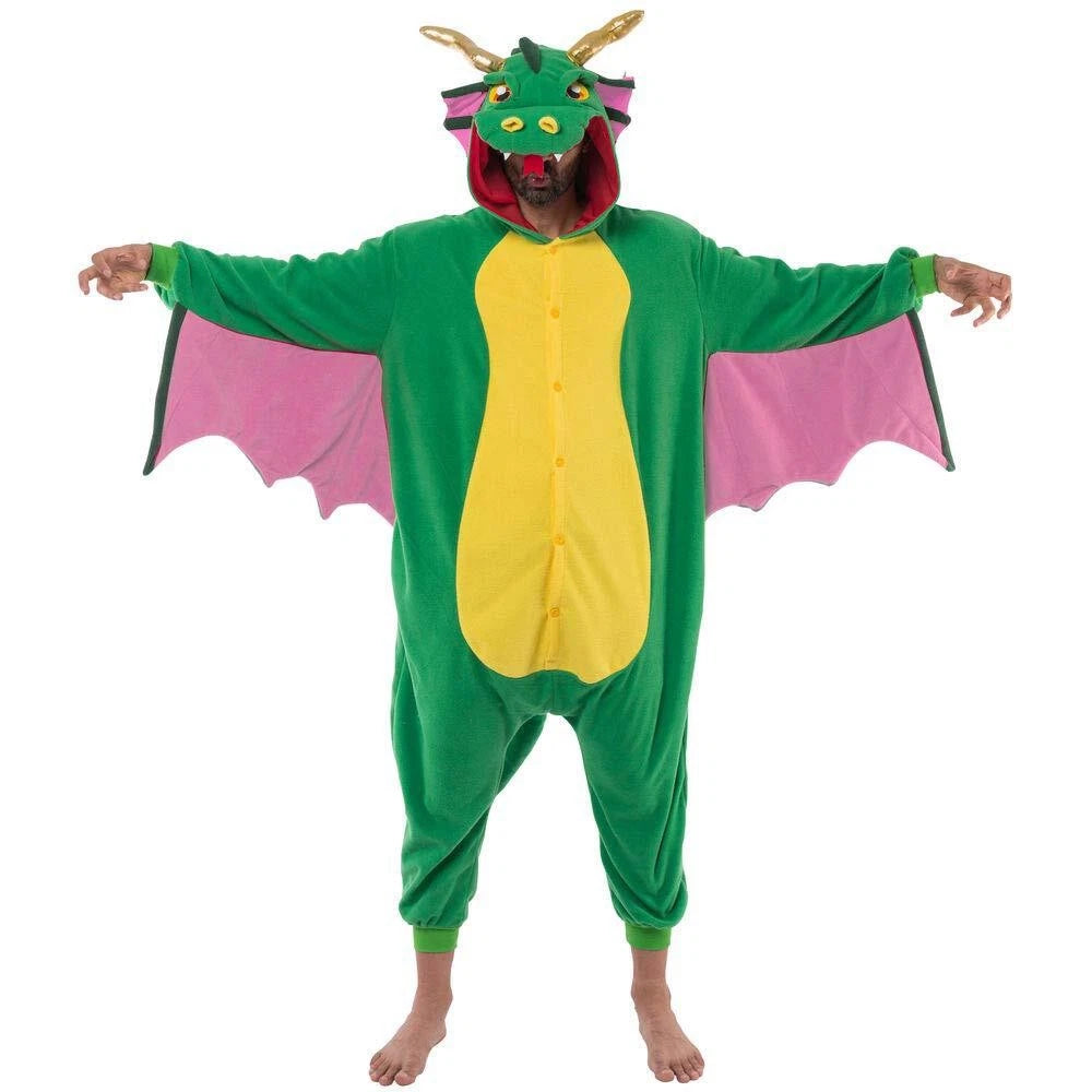 Adult & Kids Dragon Pajama Plush jumpsuit One Piece Animal Costume