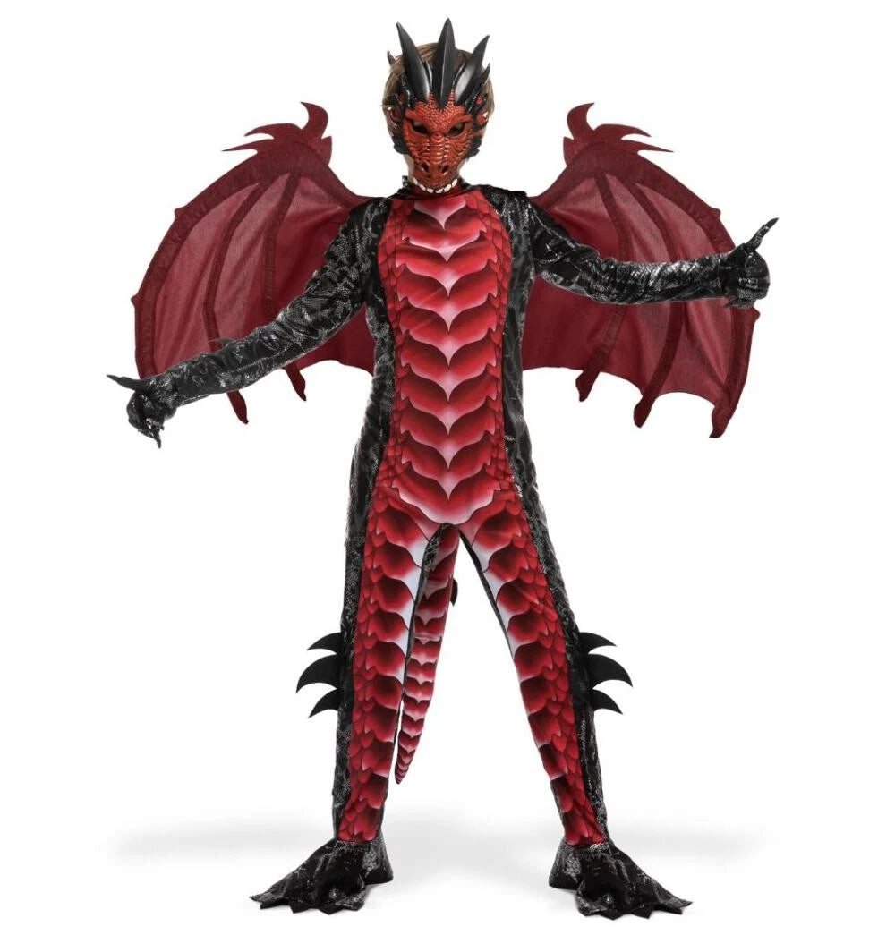 Kids Blue Deluxe Dragon Halloween Costume size Small
