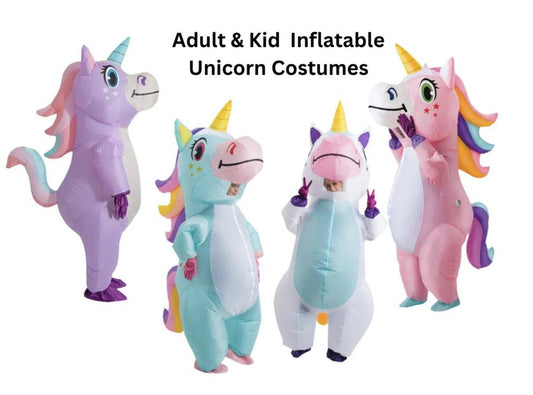 Adult & Kid Full Body Inflatable Unicorn 4 Colors Halloween Cosplay Costume