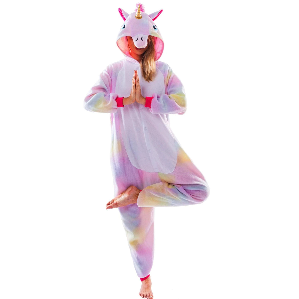 Adult & Kids Unicorn Pajama Plush jumpsuit One Piece Animal Costume