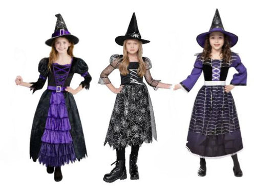 Girls Spider Witch Costume 3 STYLES Halloween Cosplay Dress-Up